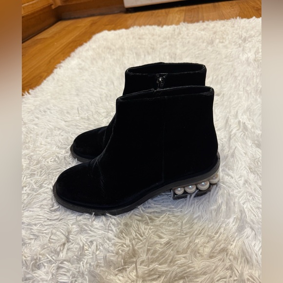 NICHOLAS KIRKWOOD Casati PEARL Black Suede Ankle BOOTS - Picture 6 of 16